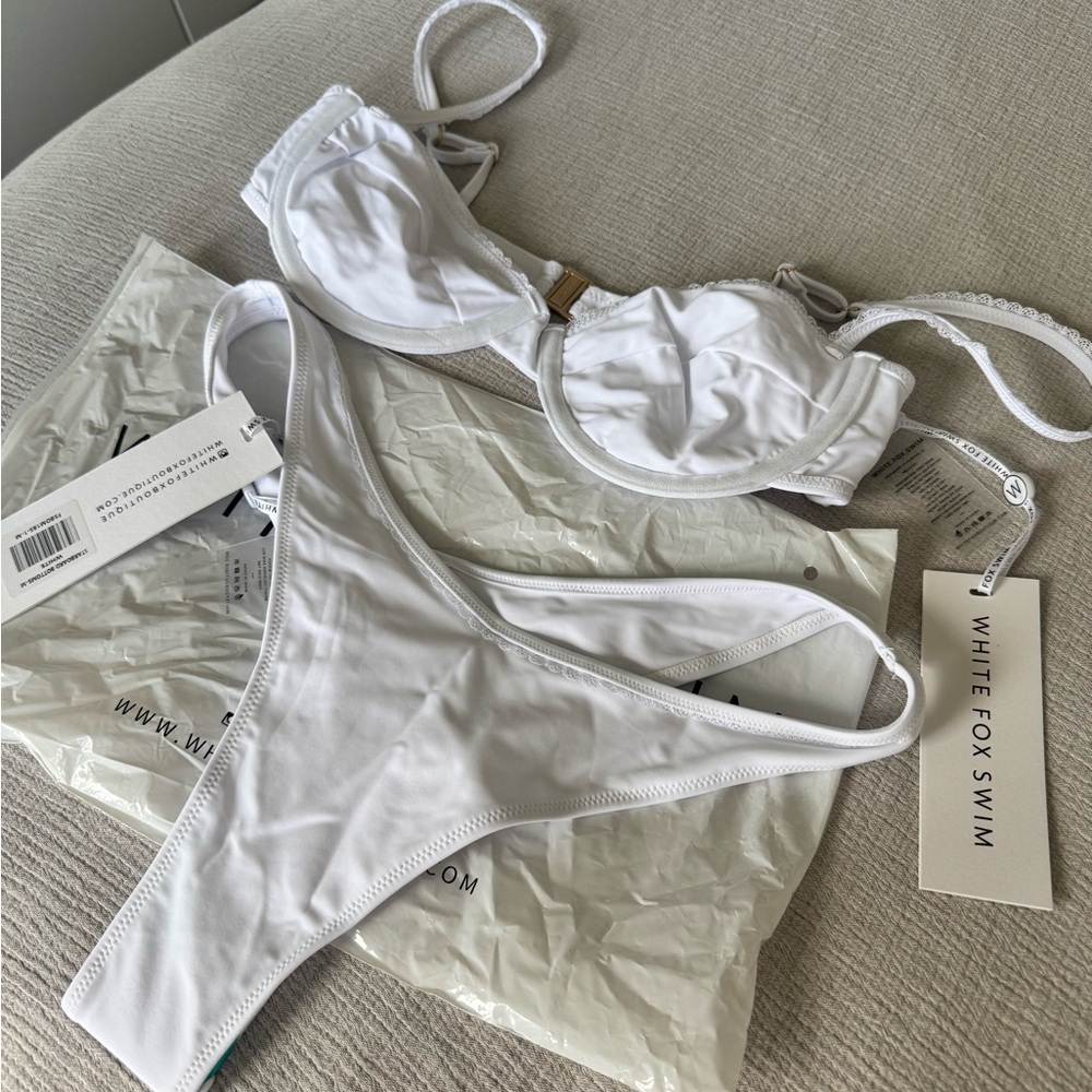 White Fox Swim White Bikini Set